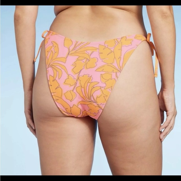 Wild Fable Reversible Floral Pink and Orange Bikini Set XL Extra Large Top / XS - Picture 2 of 12